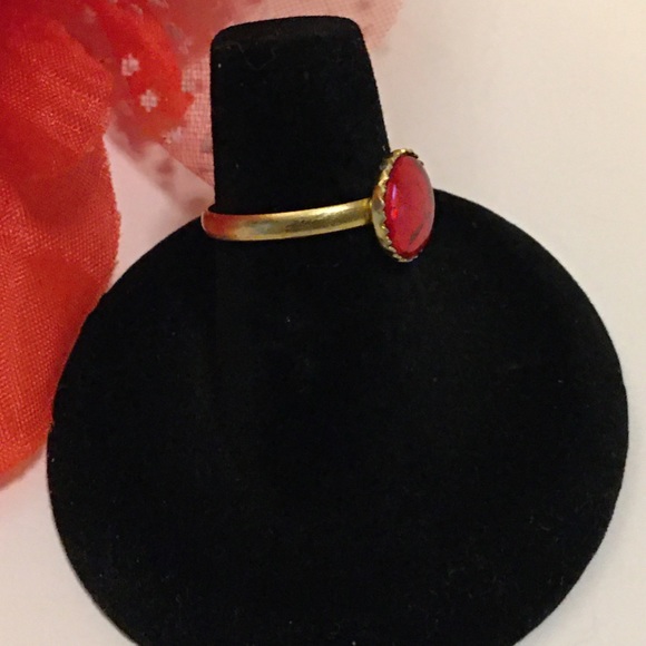 🛑❌SOLD❌🛑Hand Crafted India Gold Ruby Ring ❤️ - Picture 4 of 5